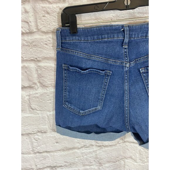 Old Navy Women's Size 8 Blue Denim High Rise WOW Cuff Jean Shorts - Picture 5 of 8
